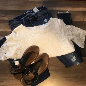 White 3/4 sleeve blouse